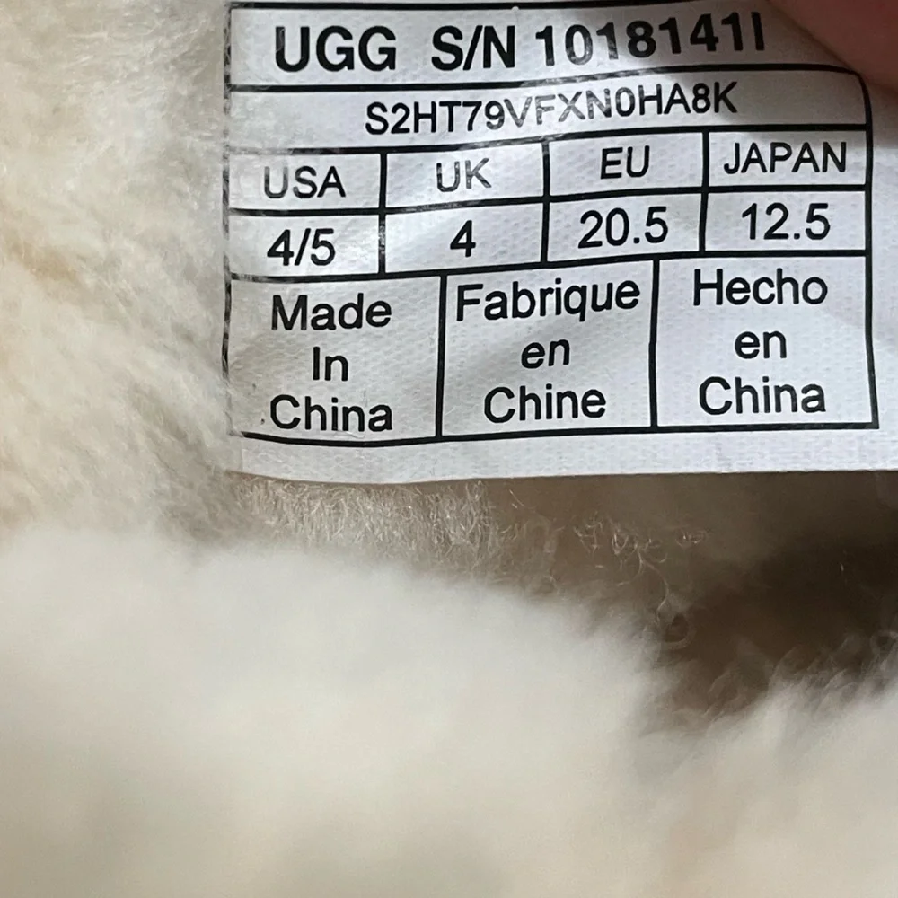 Ugg‎ Jessie Crib Toddler Toasty Warm Sheepskin Winter Boots Black Size 0/1